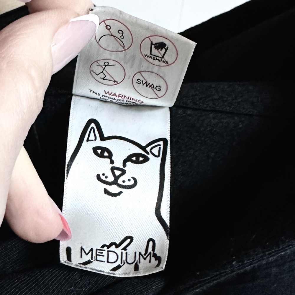 Ripndip Black Hoodie with Cat Tag